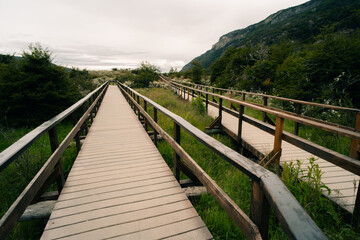 Idyllic view of Bahia Lapataia amidst mountains at Tierra del Fuego