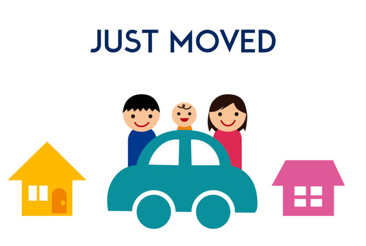 Illustration of a family moving out.
