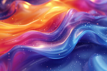 Shiny viscous colorful waves background