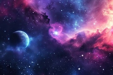 Colorful graphics for background night sky universe and galaxy.