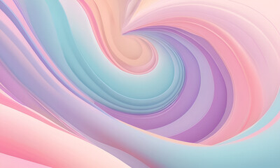 Discover a dreamy 3D abstract background blending pastel colors and swirling shapes