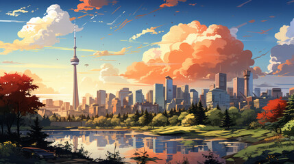 Captivating Urban Vistas: Spectacular Skylines, Mesmerizing Sunsets, and Iconic Cityscapes across the Globe, generative AI