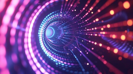 Beautiful abstract scifi tunnel background vibrant color.
