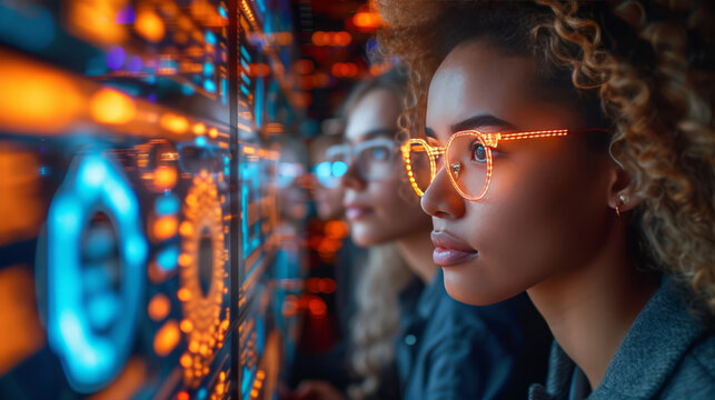 world of cybersecurity, where a diverse team employs cutting-edge strategies on a digital platform to enhance digital security through seamless teamwork