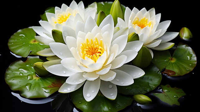 Time lapse of waterlily flower blossoming