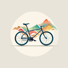 Bicycle in cartoon, doodle style. Image for t shirt. Isolated 2d vector illustration in logo, icon, sketch style, Eps 10. AI Generative