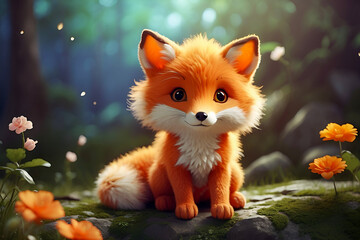 red fox in the grass