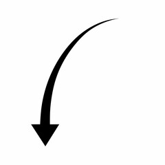 Down arrow icon with black marker on white background
