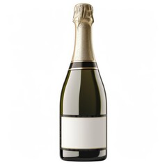 Studio Photography of a Blank Empty Champagne Bottle on a White Background for Cutout Designs, Champagne Marketing Photo