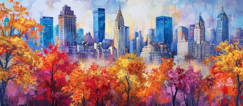 Captivating Autumn City Landscape: Embracing the Splendor of Autumn in a Vibrant Cityscape