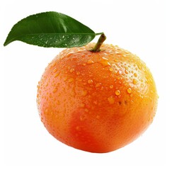 Studio Photography of an Orange on a White Background for Cutout Designs, Fruit Marketing Photo