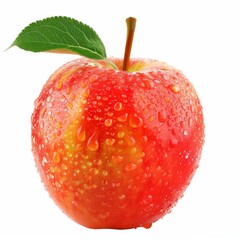 Studio Photography of an Apple on a White Background for Cutout Designs, Fruit Marketing Photo
