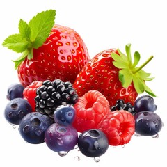 Studio Photography of a Collection of Fruit on a White Background for Cutout Designs, Fruit Marketing Photo