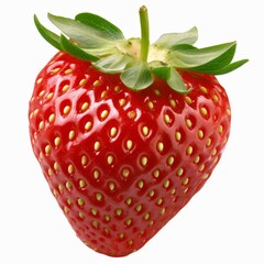 Studio Photography of a Strawberry on a White Background for Cutout Designs, Fruit Marketing Photo