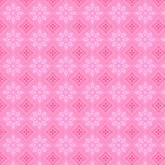 Fototapeta premium pattern a pink flower and pink background with a pattern of small squares and dots on it, with a pink background, Annabel Kidston, context art, plain background, vector art, abstract.