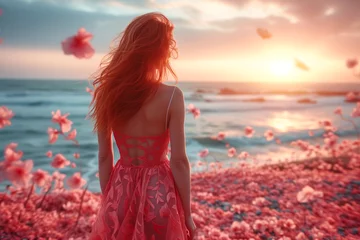 Portrait of beautiful young woman on a tropical beach