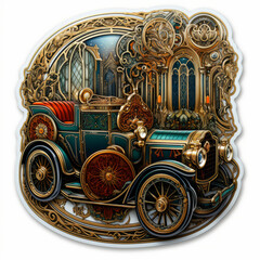 Ornate Steampunk Carriage Illustration

