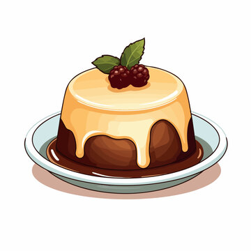 Pudding in cartoon, doodle style. Image for t shirt. Isolated 2d vector illustration in logo, icon, sketch style, Eps 10. AI Generative