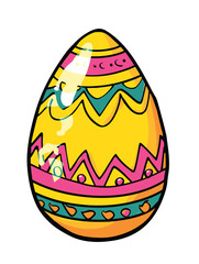 Vector cartoon Easter egg white background