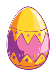 Vector cartoon Easter egg white background