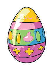 Vector cartoon Easter egg white background