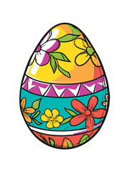 Vector cartoon Easter egg white background