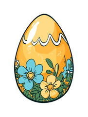 Vector cartoon Easter egg white background