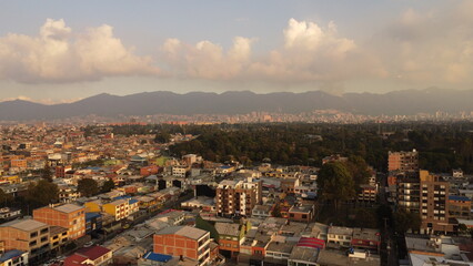 Fototapeta na wymiar Aerial images of the savanna near the city of Bogota