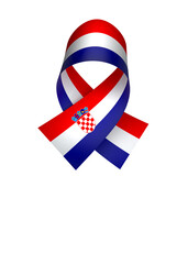 Fototapeta premium Croatia flag element design national independence day banner ribbon png 