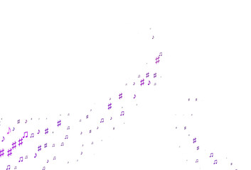 Fototapeta premium Light Purple vector texture with musical notes.