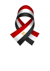 Fototapeta na wymiar Egypt flag element design national independence day banner ribbon png 