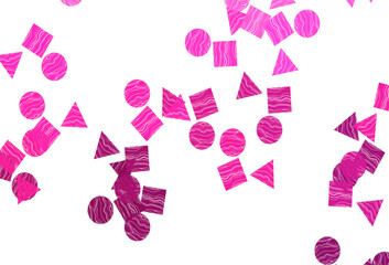 Light Pink vector layout with circles, lines, rectangles.