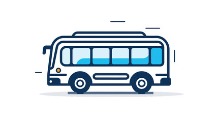 Line Icon Bus for Web, White Background.