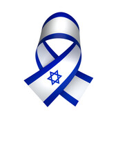 Israel flag element design national independence day banner ribbon png
