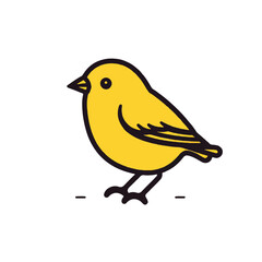 Simple Logo of a Canary, 2D Flat Vector Style.