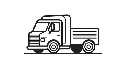 Line Icon Truck for Web, White Background.