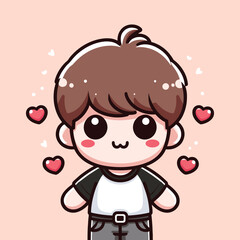 Free high quality design boy celebrate valentine day with holding love 