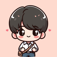 Free high quality design boy celebrate valentine day with holding love 