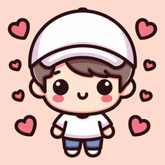 Free high quality design boy celebrate valentine day with holding love 