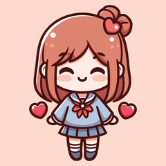 Free high quality design girl celebrate valentine day with holding love 