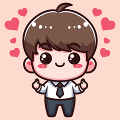 Free high quality design boy celebrate valentine day with holding love 