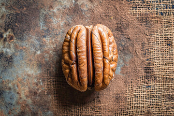 Naklejka premium Pecan isolated on abstract background, food concept, April, generative ai