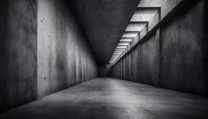 Fotobehang Dark bare concrete walls with a dead end © Julia