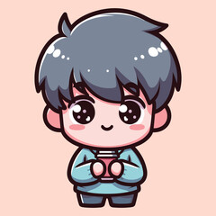 Free high quality design boy celebrate valentine day with holding love 