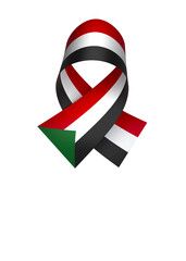 Sudan flag element design national independence day banner ribbon png
