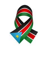 South Sudan flag element design national independence day banner ribbon png
