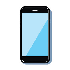 Simple Logo of a Smartphone Tilted with Empty.