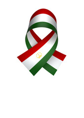 Tajikistan flag element design national independence day banner ribbon png
