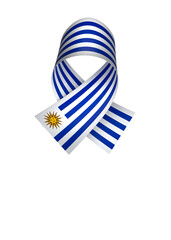 Uruguay flag element design national independence day banner ribbon png

