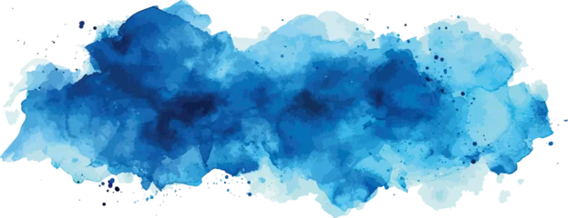 Fototapeten blue watercolor stain transparent background vector © patricia